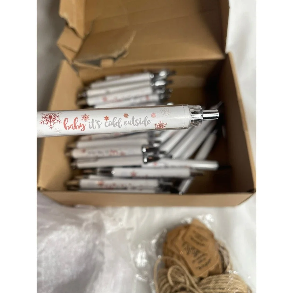 Qeeenar 50 Sets Baby Its Cold Outside Winter‎ Baby Shower Party Favors Pens Bags
